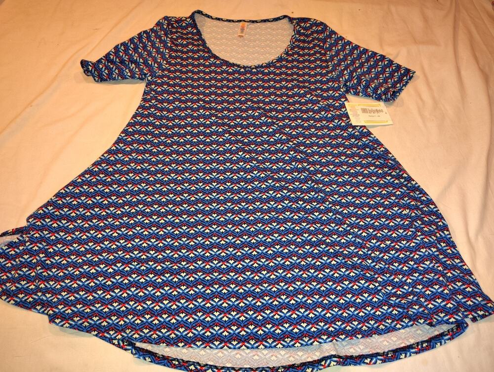LuLaRoe Perfect T Short Sleeve Shirt Top Xtra Small NWT XS Red White Blue NEW